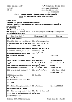 Giáo án đại số 8 Trường THCS Quang Trung năm học 2012-2013