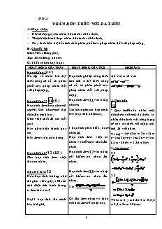 Giáo án Đại số 8 từ tiết 1 đến tiết 5