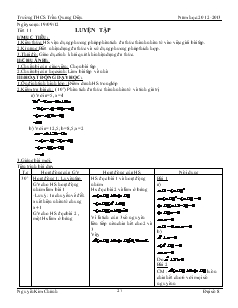Giáo án Đại số 8 từ tiết 11 đến tiết 21 Trường THCS Trần Quang Diệu