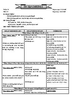 Giáo án Đại số 8 Tuần 10 Tiết 19 Ôn tập chương I