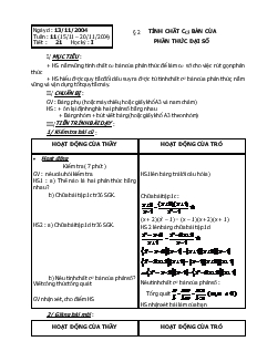 Giáo án Đại số 8 - Tuần 11 - Tiết 21, 22