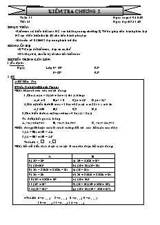 Giáo án Đại số 8 Tuần 11 Tiết 21 Kiểm tra chương I