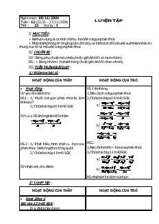 Giáo án Đại số 8 - Tuần 12 - Tiết 23, 24