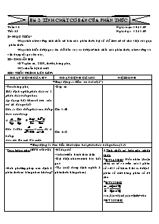 Giáo án Đại số 8 Tuần 12 Tiết 23 Bài 2 Tính chất cơ bản của phân thức
