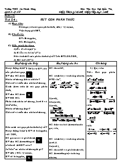 Giáo án Đại số 8 Tuần 12 Tiết 24 Rút gon phân thức