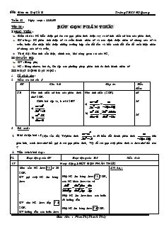 Giáo án Đại số 8 Tuần 12 Tiết 24 Rút gọn phân thức