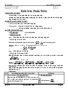 Giáo án Đại số 8 Tuần 12 Tiết 24 Rút Gọn Phân Thức