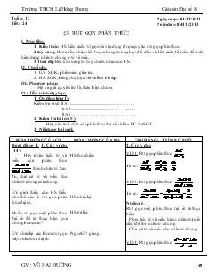 Giáo án Đại số 8 Tuần 12, Tiết 24 - Vũ Hải Đường