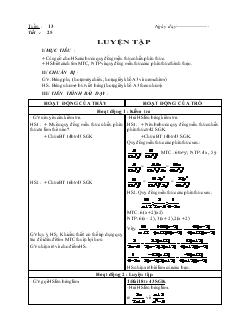 Giáo án Đại số 8 - Tuần 13 - Tiết 25, 26