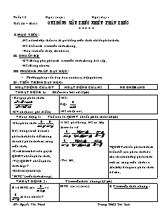 Giáo án Đại số 8 Tuần 13 Tiết 26 Qui đồng mẫu thức nhiều phân thức