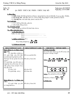 Giáo án Đại số 8 Tuần 15, Tiết 30 - Vũ Hải Đường