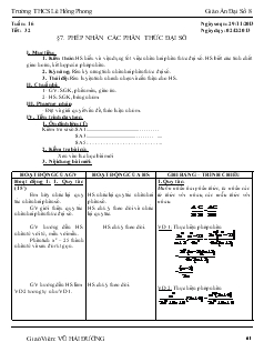 Giáo án Đại số 8 Tuần 16, Tiết 32 - Vũ Hải Đường
