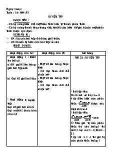 Giáo án Đại số 8 - Tuần 16 - Tiết 33: Luyện tập