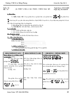 Giáo án Đại số 8 Tuần 16, Tiết 33 - Vũ Hải Đường