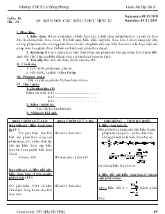 Giáo án Đại số 8 Tuần 16, Tiết 34 - Vũ Hải Đường