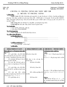 Giáo án Đại số 8 Tuần 20, Tiết 41 - Vũ Hải Đường
