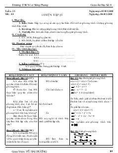 Giáo án Đại số 8 Tuần 21, Tiết 44 - Vũ Hải Đường