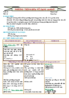 Giáo án Đại số 8 Tuần 21 Tiết 46 Phương trình đưa về dạng ax+b=0