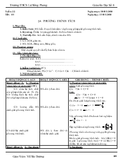 Giáo án Đại số 8 Tuần 22, Tiết 45 - Vũ Hải Đường