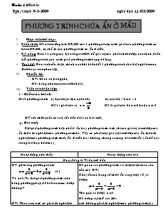 Giáo án Đại số 8 Tuần 23 Tiết 47 Phương trình chứa ẩn ở mẫu