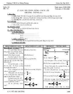 Giáo án Đại số 8 Tuần 25, Tiết 51 - Vũ Hải Đường