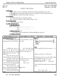 Giáo án Đại số 8 Tuần 25, Tiết 52 - Vũ Hải Đường