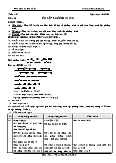 Giáo án Đại số 8 Tuần 26 Tiết 56 Ôn tập chương III ( tiết 2)
