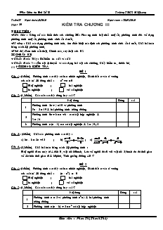 Giáo án Đại số 8 Tuần 27 Tiết 56 Kiểm tra chương III
