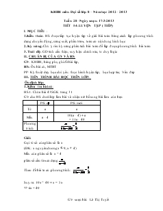 Giáo án Đại số 8 Tuần 28 Tiết 54 Luyện tập ( tiếp)