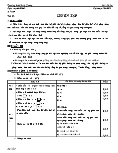 Giáo án Đại số 8 Tuần 29 Tiết 59 Luyện tập