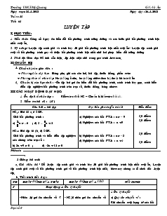 Giáo án Đại số 8 Tuần 31 Tiết 63 Luyện tập