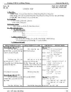 Giáo án Đại số 8 Tuần 4, Tiết 8 - Vũ Hải Đường