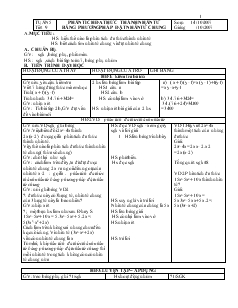 Giáo án Đại số 8 Tuần 5 Tiết 9 Phân tích đa thức thành nhân tử bằng phương pháp đặt nhân tử chung