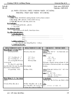 Giáo án Đại số 8 Tuần 5, Tiết 9 - Vũ Hải Đường