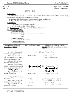Giáo án Đại số 8 Tuần 6, Tiết 12 - Vũ Hải Đường