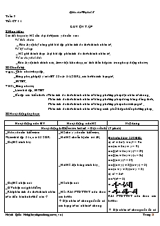 Giáo án Đại số 8 Tuần 7 Tiết 14 Luyện tập