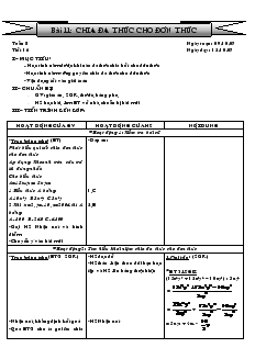 Giáo án Đại số 8 Tuần 8 Tiết 16 Bài 11 Chia đa thức cho đơn thức