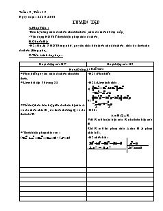 Giáo án Đại số 8 - Tuần 9 - Tiết 17: Luyện tập