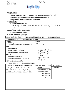 Giáo án Đại số 8 Tuần 9 Tiết 18 Luyện tập