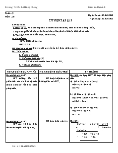 Giáo án Đại số 8 Tuần 9, Tiết 18 - Vũ Hải Đường
