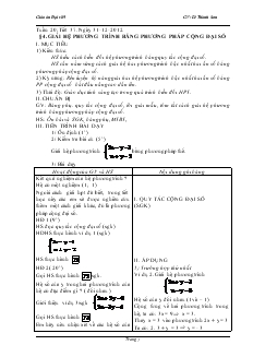 Giáo án Đại số 9 Học kì II - Lê Thành Sơn