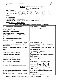 Giáo Án Đại Số 9 – Học Kỳ I