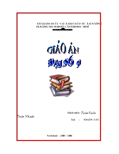 Giáo án Đại số 9 năm 2005 - 2006