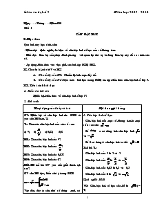 Giáo án đại số 9 Năm học 2009 - 2010