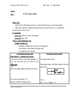 Giáo án Đại số 9 Tuần 1 - Võ Đại Cường