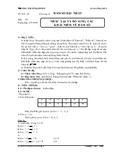 Giáo án Đại số 9 Tuần 10 - Nguyễn Thị Ý