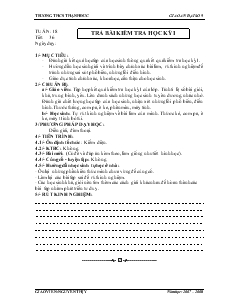 Giáo án Đại số 9 Tuần 18 - Nguyễn Thị Ý