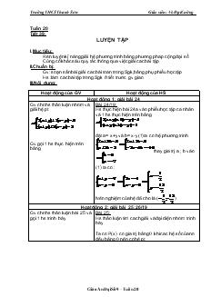 Giáo án Đại số 9 Tuần 20 - Võ Đại Cường