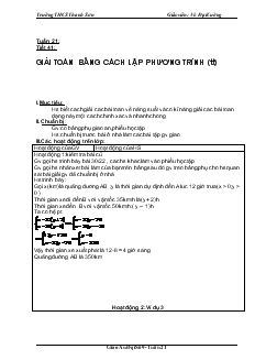 Giáo án Đại số 9 Tuần 21 - Võ Đại Cường