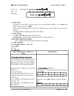 Giáo án Đại số 9 Tuần 24 - Nguyễn Thị Ý